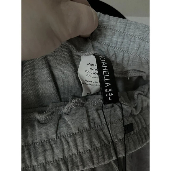 Noahella Womens Cropped Sweatpants Gray Drawstring large casual minimalist - Picture 4 of 6